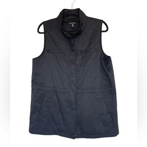 EILEEN FISHER Black Fleece Vest Size Medium